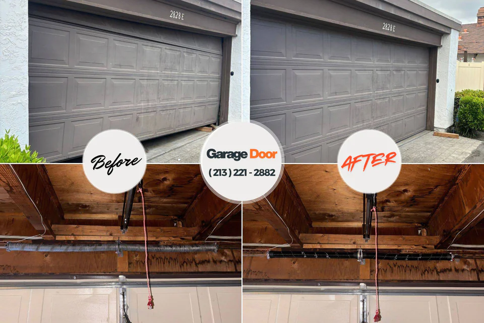 Before and after: garage door repair Casa Grande, AZ